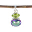 Multi Stone Delicate Egyptian 925 Silver Toi et Moi multicolor Pendant