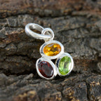 Multi Stone Elegant Korean 92.5 Silver Trilogy Ying valentine multicolor Pendant Jewellery