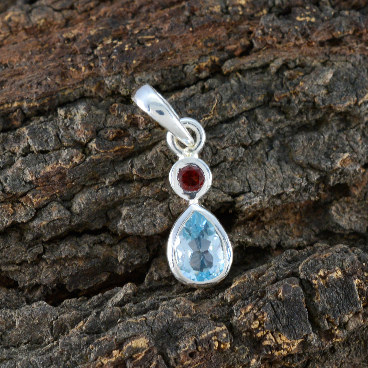 Multi Stone Minimalist Korean Silver Toi et Moi Yuna Abstract multicolor Pendant Jewelry