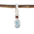 Multi Stone Minimalist Korean Silver Toi et Moi multicolor Pendant