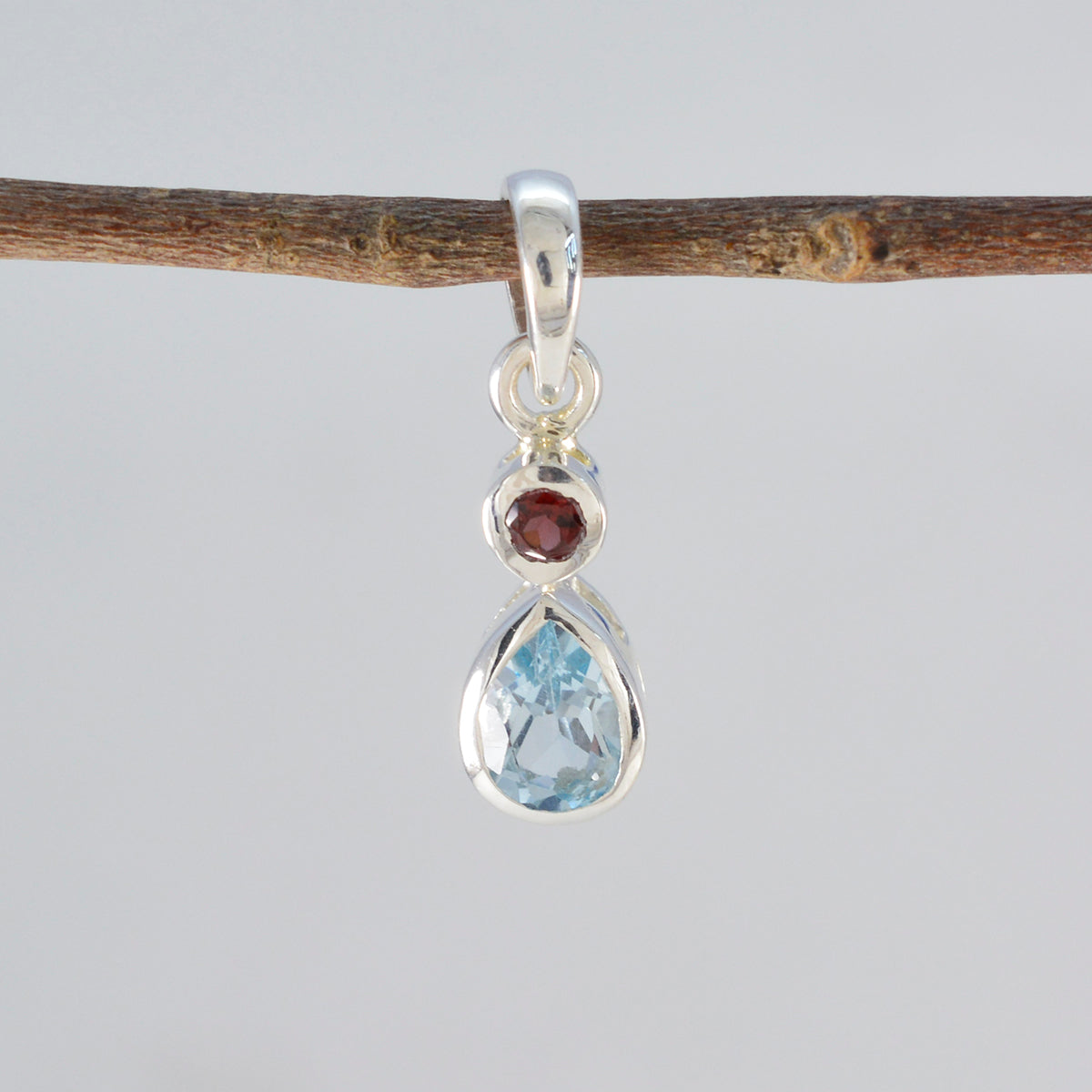 Multi Stone Minimalist Korean Silver Toi et Moi Yuna Abstract multicolor Pendant Jewelry Secondary image