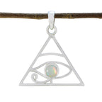 Opal Whisper-thin Italian Sterling Silver Solitaire White Pendant