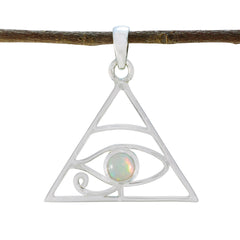 Opal Whisper-thin Italian Sterling Silver Solitaire White Pendant