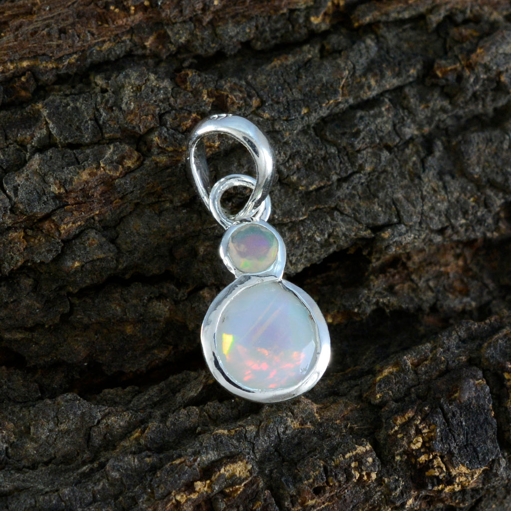 Opal Dainty Moroccan 92.5 Silver Toi et Moi Claire Feminine White Pendant Jewellery