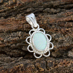 Created Opal Whisper-thin American Silver Solitaire Yasmin Rope-Wire White Pendant Jewelry