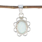 Created Opal Whisper-thin American Silver Solitaire White Pendant