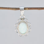 Created Opal Whisper-thin American Silver Solitaire Yasmin Rope-Wire White Pendant Jewelry