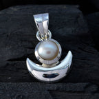 Pearl Whisper-thin Russian 925 Silver Solitaire Ida Glamorous White Pendant Jewelry
