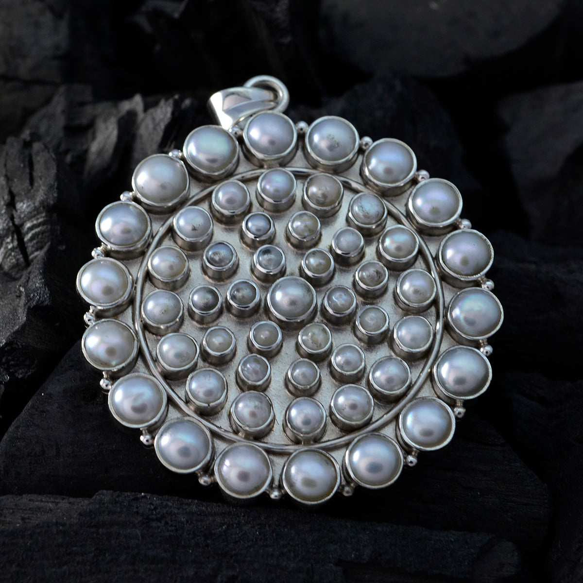 Pearl Chunky Egyptian 92.5 Silver multiple Clara Heritage White Pendant Jewellery