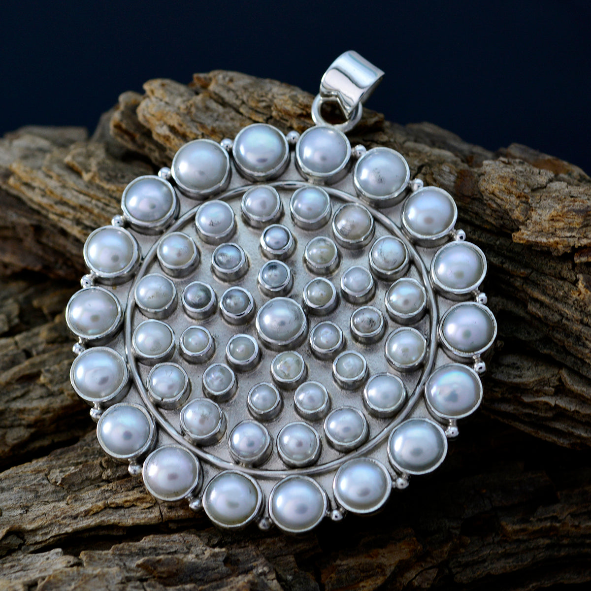 Pearl Chunky Egyptian 92.5 Silver multiple Clara Heritage White Pendant Jewellery
