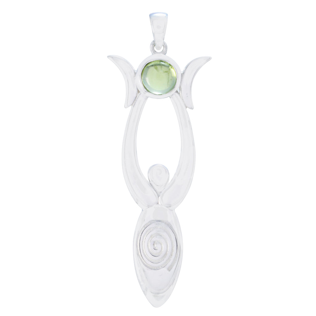 Peridot Tiny Spanish 92.5 Silver Solitaire Green Pendant