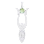 Peridot Tiny Spanish 92.5 Silver Solitaire Green Pendant