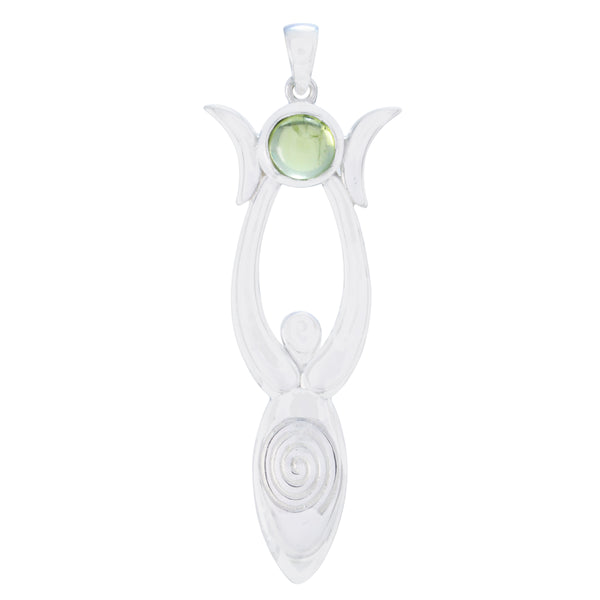 Peridot Tiny Spanish 92.5 Silver Solitaire Green Pendant