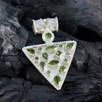Peridot Statement Egyptian 92.5 Silver Solitaire Yasmin Rope-Wire Green Pendant Jewellery