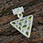 Peridot Statement Egyptian 92.5 Silver Solitaire Yasmin Rope-Wire Green Pendant Jewellery