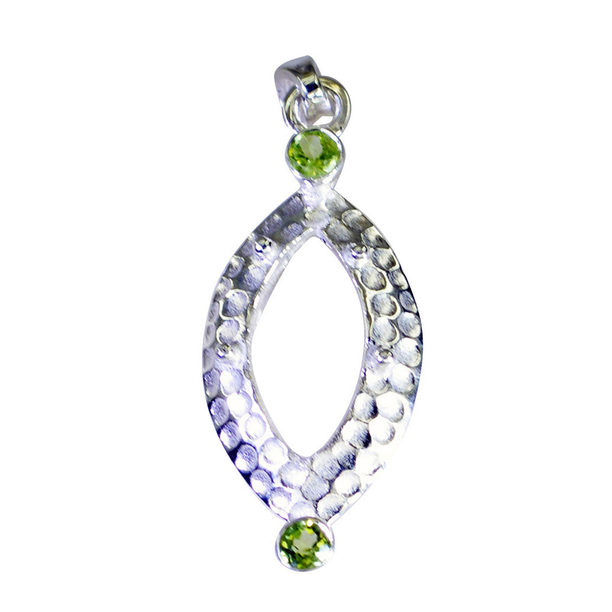 Peridot Featherlight Turkish Sterling Silver Toi et Moi Green Pendant Immagine principale del prodotto
