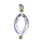 Peridot Featherlight Turkish Sterling Silver Toi et Moi Green Pendant