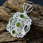 Peridot Statement American 925 Silver multiple Greta Rope-Wire Green Pendant Jewelry
