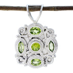 Peridot Statement American 925 Silver multiple Green Pendant