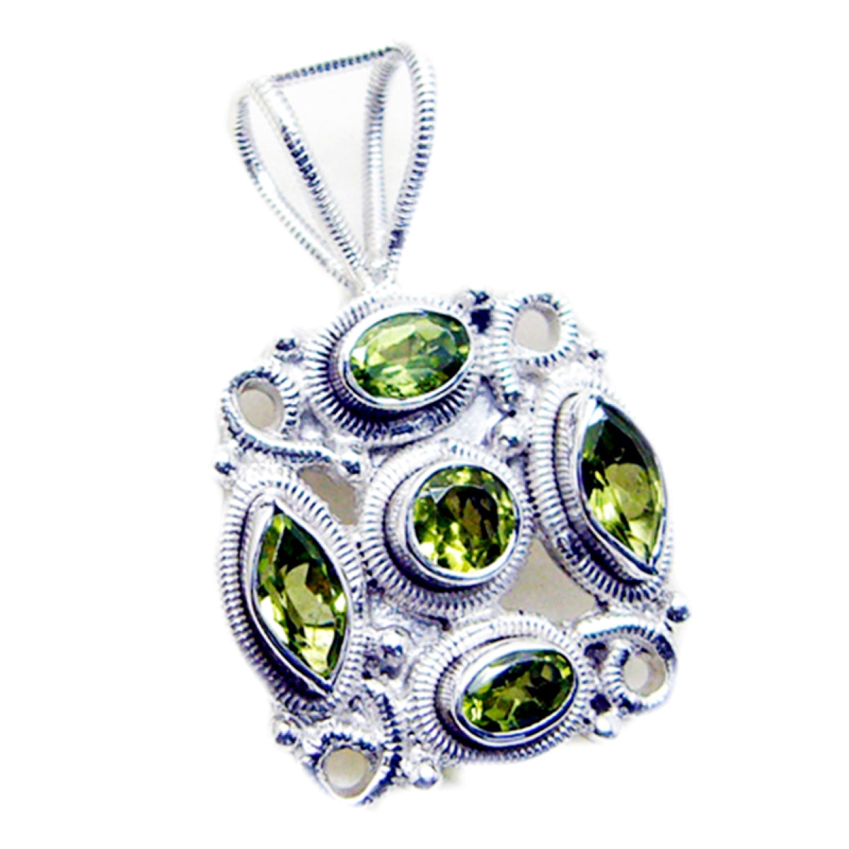 Peridot Statement American 925 Silver multiple Greta Rope-Wire Green Pendant Jewelry Secondary image