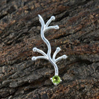 Peridot Tiny Spanish Sterling Silver Solitaire Alejandra Signet Green Pendant Jewellery