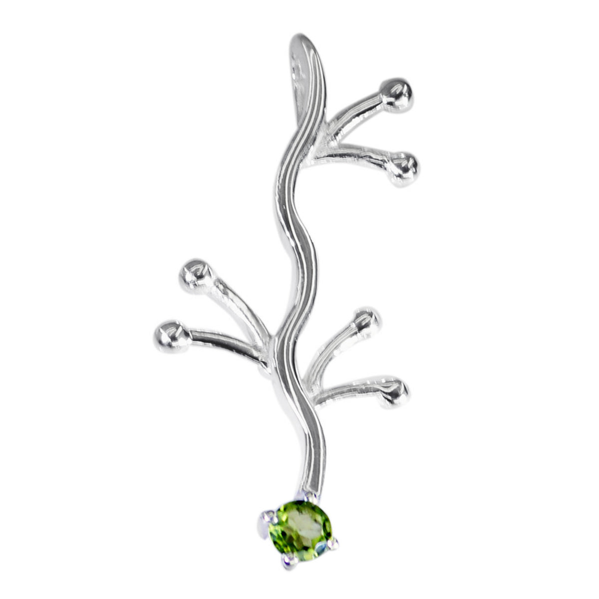 Peridot Tiny Spanish Sterling Silver Solitaire Alejandra Signet Green Pendant Jewellery
