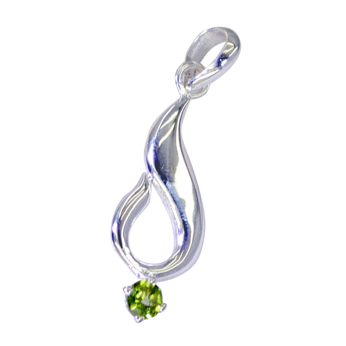 Peridot Featherlight Duitse 92,5 Zilveren Solitaire Laura Bubble Groene Hanger Sieraden Secundaire afbeelding