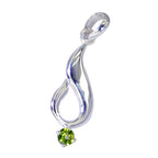 Peridot Featherlight German 92.5 Silver Solitaire Laura Bubble Green Pendant Jewellery