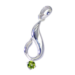 Peridot Featherlight German 92.5 Silver Solitaire Laura Bubble Green Pendant Jewellery