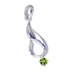 Peridot Featherlight German 92.5 Silver Solitaire Laura Bubble Green Pendant Jewellery