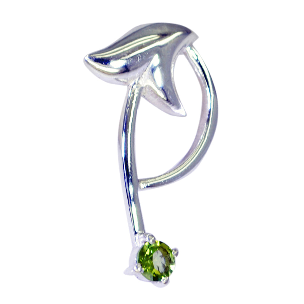 Peridot Classic Spanish Sterling Silver Solitaire Green Pendant