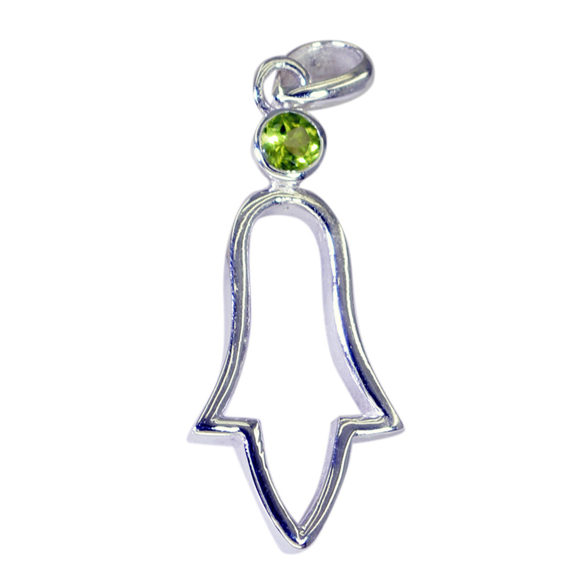 Peridot Featherlight Italian Silver Solitaire Green Pendant