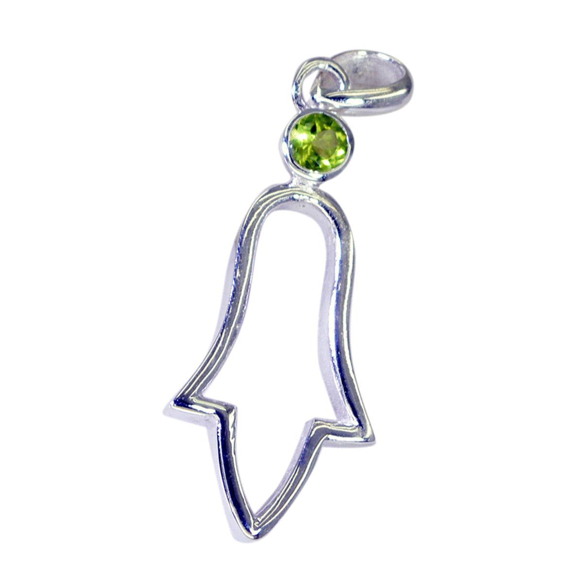 Peridot Featherlight Italiaanse zilveren solitaire Paula Valentijns groene hanger sieraden Secundaire afbeelding