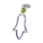 Peridot Featherlight Italian Silver Solitaire Paula valentine Green Pendant Jewelry
