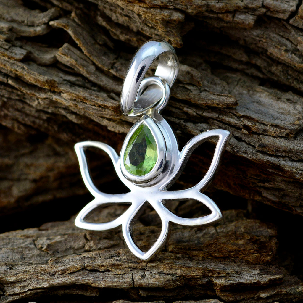 Peridot Elegant Korean 925 Silver Solitaire Mei Rope-Wire Green Pendant Jewelry