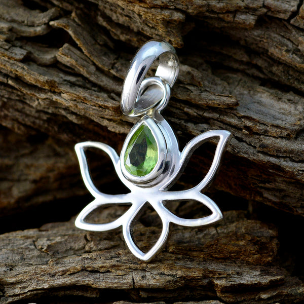 Peridot Elegant Korean 925 Silver Solitaire Mei Rope-Wire Green Pendant Jewelry