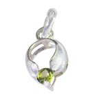 Peridot Featherlight German Silver Solitaire Green Pendant