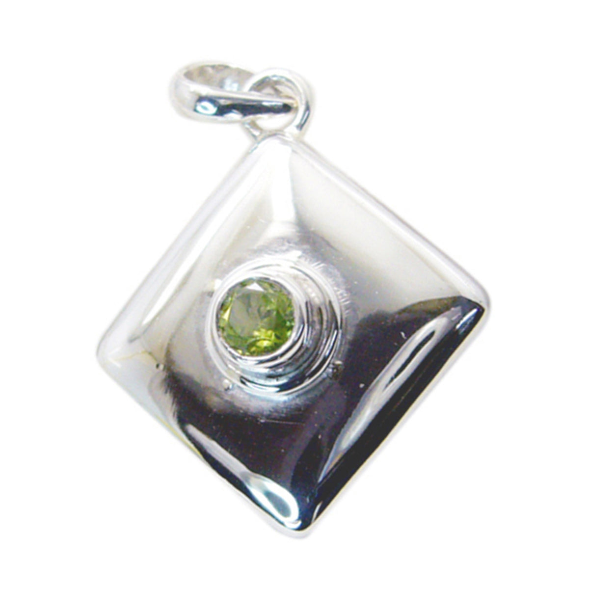 Peridot Whisper-thin German Sterling Silver Solitaire Green Pendant Main image