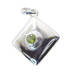 Peridot Whisper-thin German Sterling Silver Solitaire Green Pendant