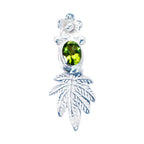 Peridot Featherlight Italian 925 Silver Solitaire Green Pendant