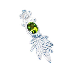 Peridot Featherlight Italian 925 Silver Solitaire Alice propsel Green Pendant Jewelry