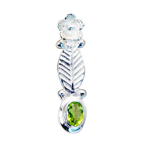 Peridot Featherlight Spanish 92.5 Silver Solitaire Green Pendant