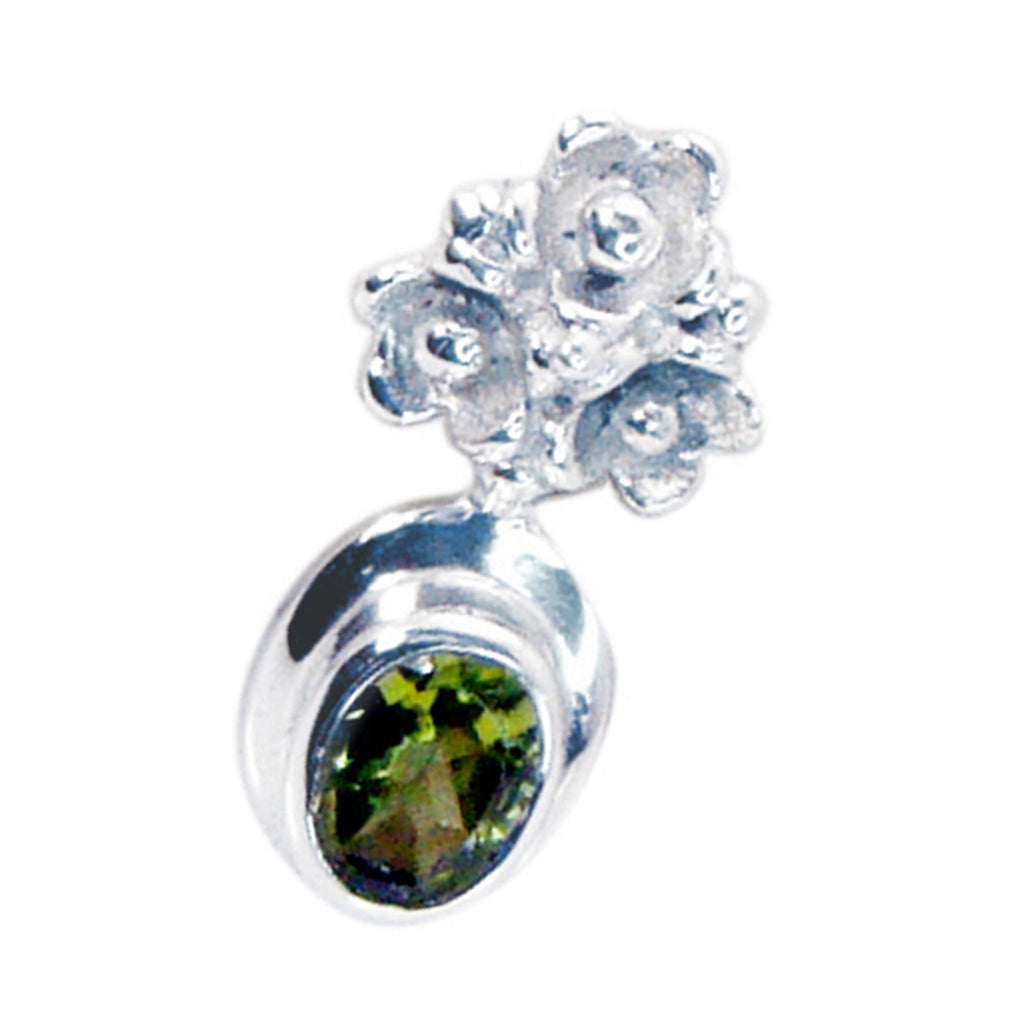 Peridot Featherlight French Silver Solitaire Amelia Romantic Green Pendant Jewelry