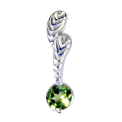 Peridot Featherlight Italian 925 Silver Solitaire Green Pendant