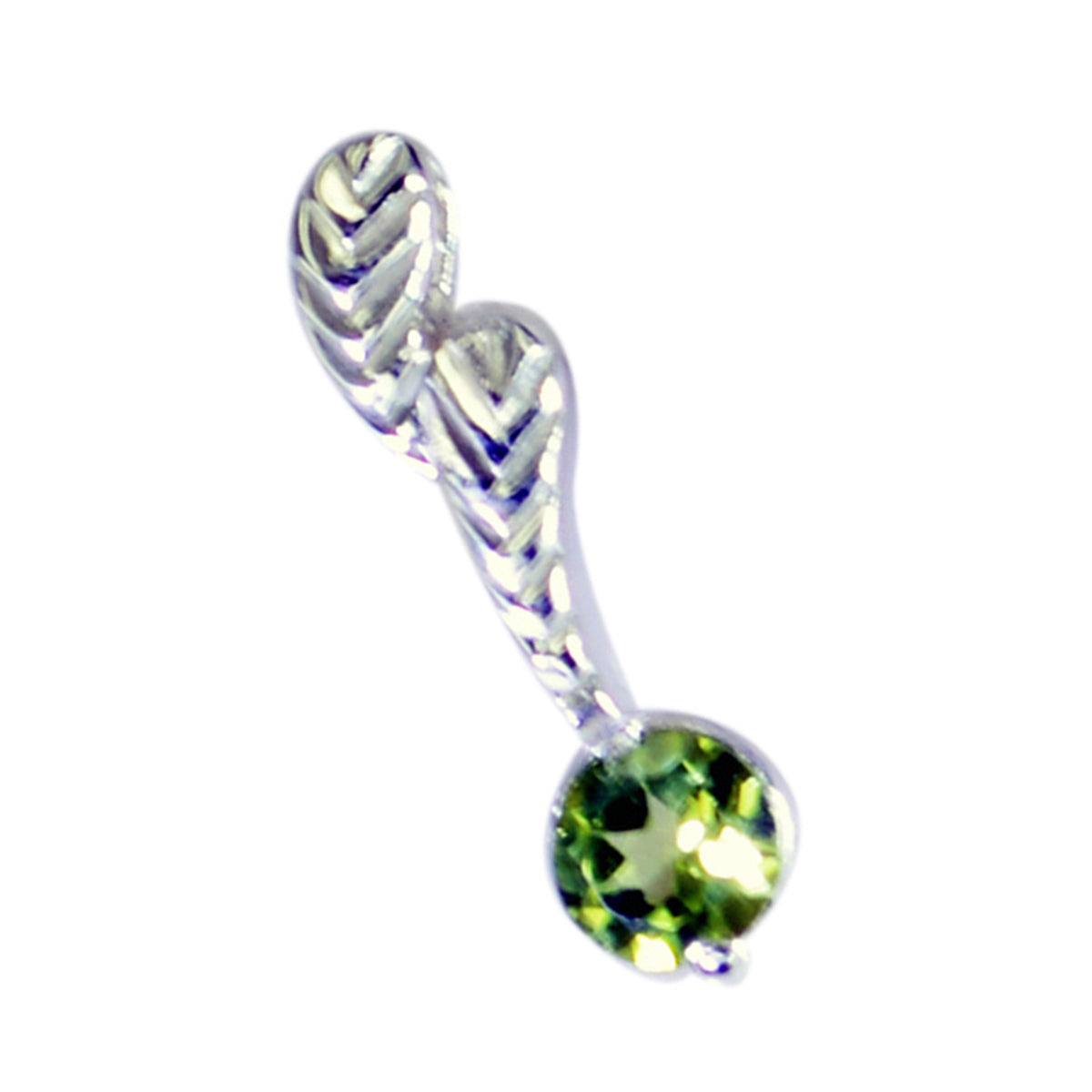 Peridot Featherlight Italiaanse 925 Zilveren Solitaire Aria Sierlijke Groene Hanger Sieraden Secundaire afbeelding