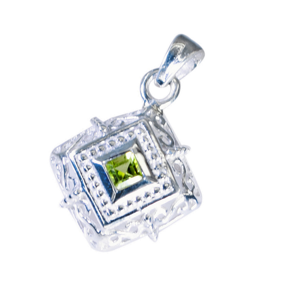 Peridot Featherlight Spanish 92.5 Silver Solitaire Audrey Fairytale Green Pendant Jewellery