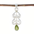 Peridot Whisper-thin French Silver Solitaire Green Pendant