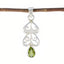 Peridot Whisper-thin French Silver Solitaire Green Pendant