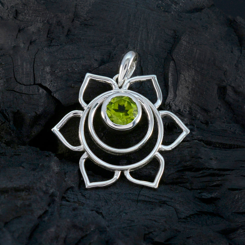 Peridot Dainty Italian 925 Silver Solitaire Isabella Rope-Wire Green Pendant Jewelry