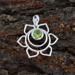 Peridot Dainty Italian 925 Silver Solitaire Isabella Rope-Wire Green Pendant Jewelry